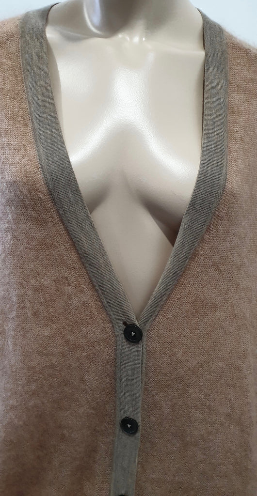 PAUL SMITH BLACK LABEL Peach Beige Mohair Wool Long Length Cardigan Coat M