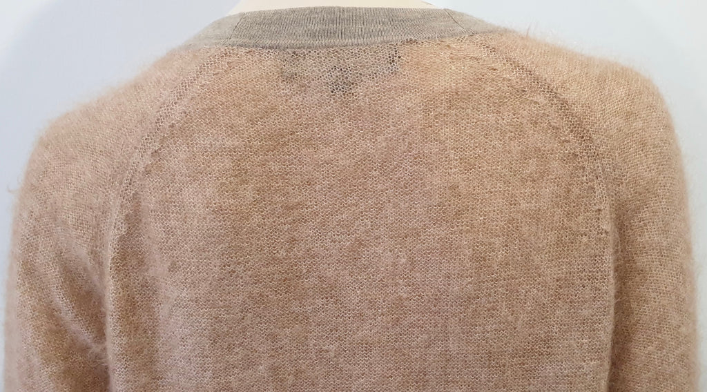 PAUL SMITH BLACK LABEL Peach Beige Mohair Wool Long Length Cardigan Coat M