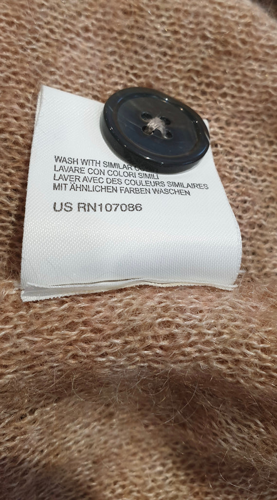 PAUL SMITH BLACK LABEL Peach Beige Mohair Wool Long Length Cardigan Coat M