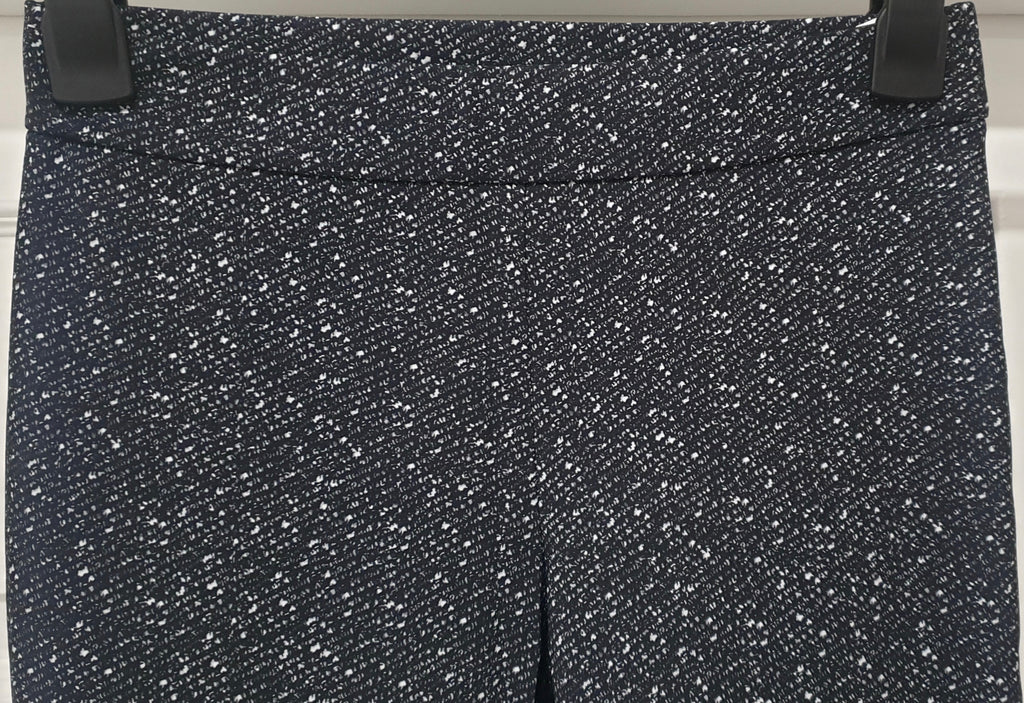 THEORY Grey Black Cream ADBELLE K Tweed Twill Stretch Leggings Trousers Pants S