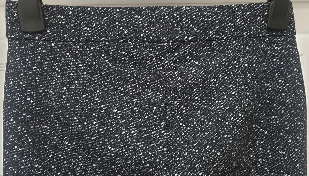 THEORY Grey Black Cream ADBELLE K Tweed Twill Stretch Leggings Trousers Pants S