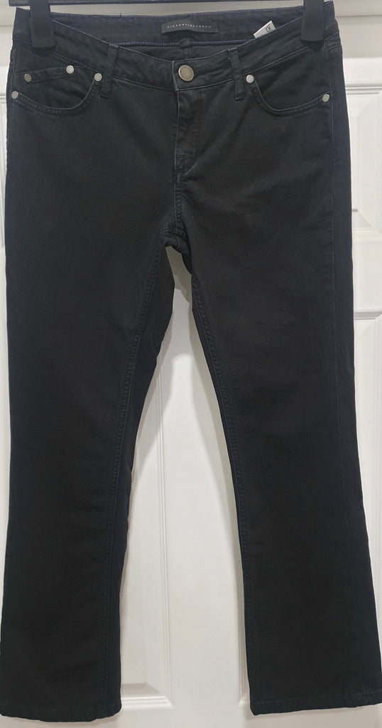 VICTORIA BECKHAM Blue Black Cotton Stretch Casual Crop Capri Jeans Pants Sz:28