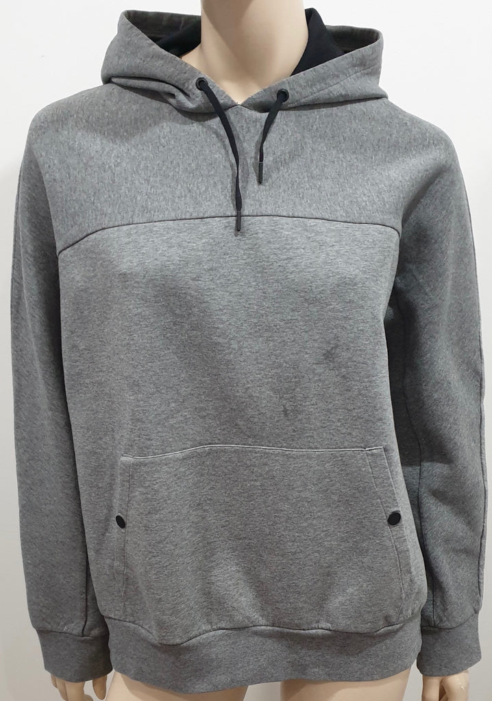 SANDRO Women's Grey Cotton Blend Casual Hooded Hoodie Sweatshirt Sweater Top L