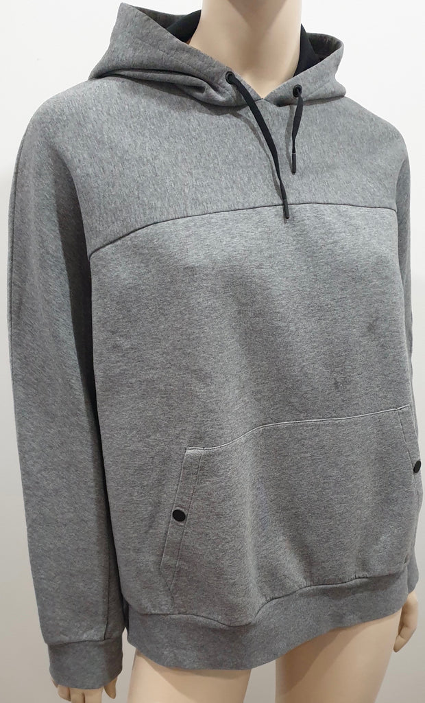 SANDRO Women's Grey Cotton Blend Casual Hooded Hoodie Sweatshirt Sweater Top L