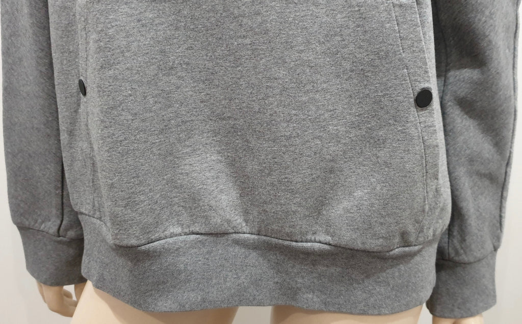 SANDRO Women's Grey Cotton Blend Casual Hooded Hoodie Sweatshirt Sweater Top L