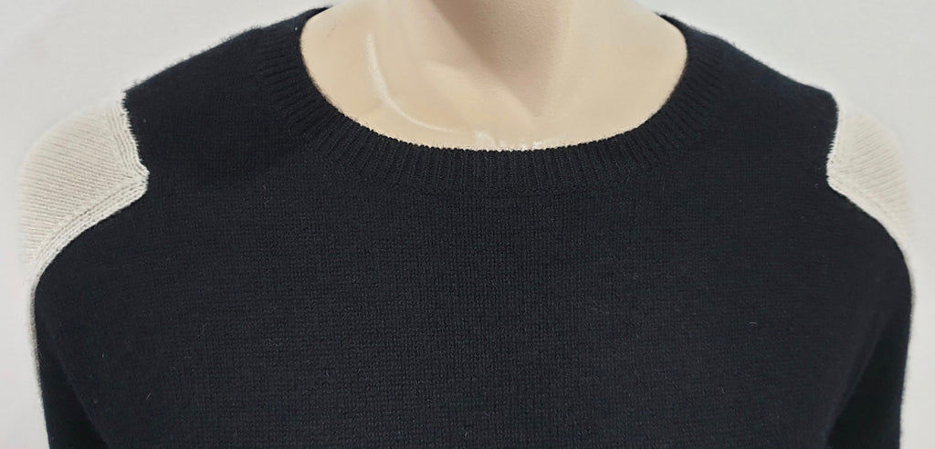 SCHUMACHER Black & Cream Cashmere Colour Block Wide Width Jumper Sweater 2; M/L