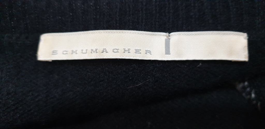 SCHUMACHER Black & Cream Cashmere Colour Block Wide Width Jumper Sweater 2; M/L