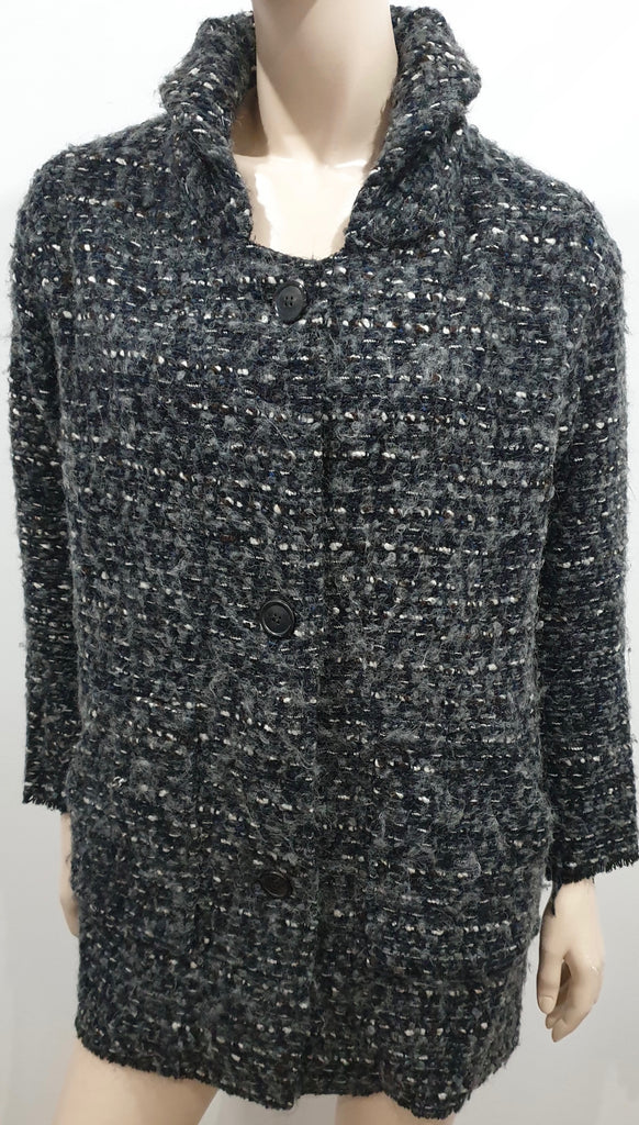 ISABEL MARANT ETOILE Grey Multi Colour Wool Chunky Bobbled Knit Cardigan 1; S