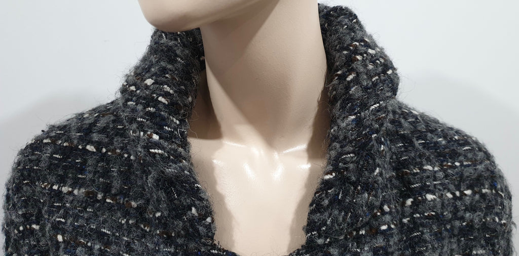 ISABEL MARANT ETOILE Grey Multi Colour Wool Chunky Bobbled Knit Cardigan 1; S