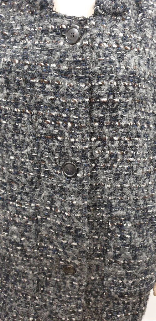 ISABEL MARANT ETOILE Grey Multi Colour Wool Chunky Bobbled Knit Cardigan 1; S