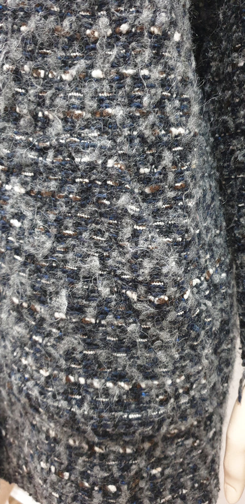 ISABEL MARANT ETOILE Grey Multi Colour Wool Chunky Bobbled Knit Cardigan 1; S