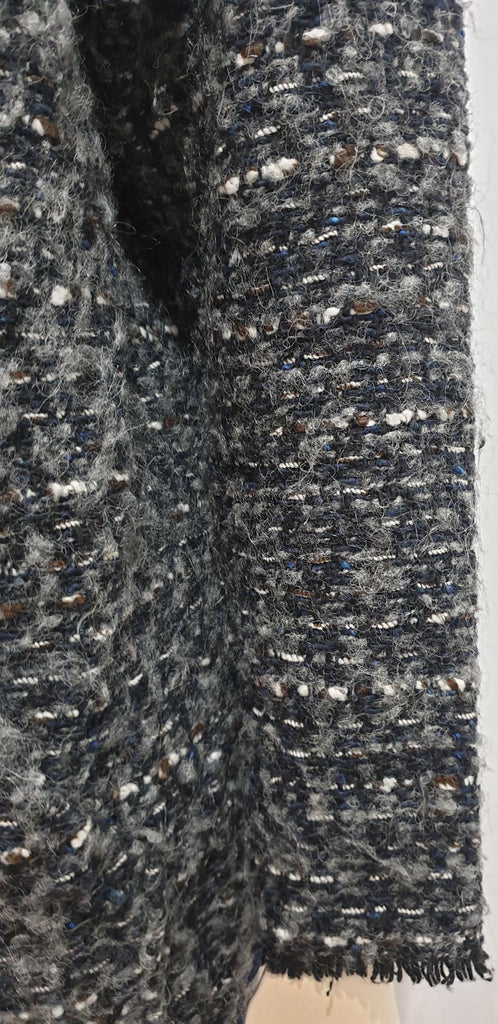 ISABEL MARANT ETOILE Grey Multi Colour Wool Chunky Bobbled Knit Cardigan 1; S