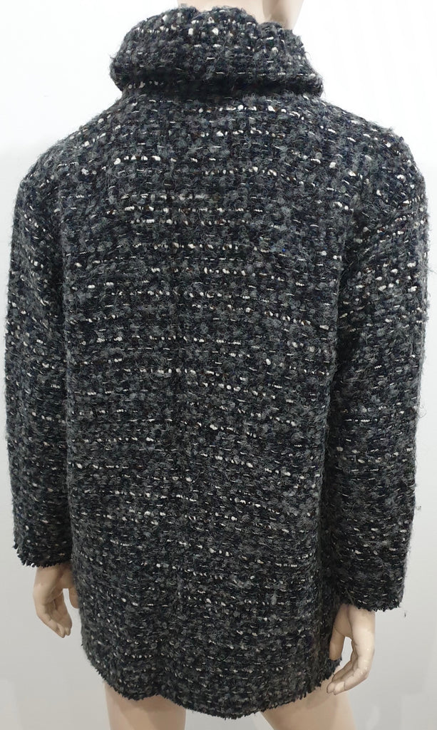 ISABEL MARANT ETOILE Grey Multi Colour Wool Chunky Bobbled Knit Cardigan 1; S