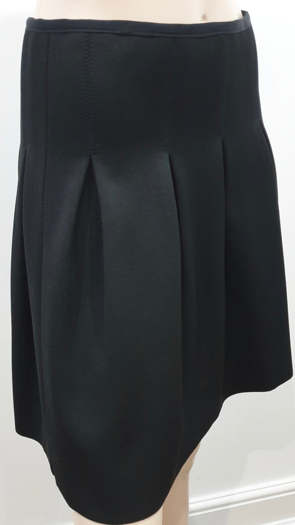 T ALEXANDER WANG Women's Black Neoprene Box Pleated Short Length Mini Skirt L