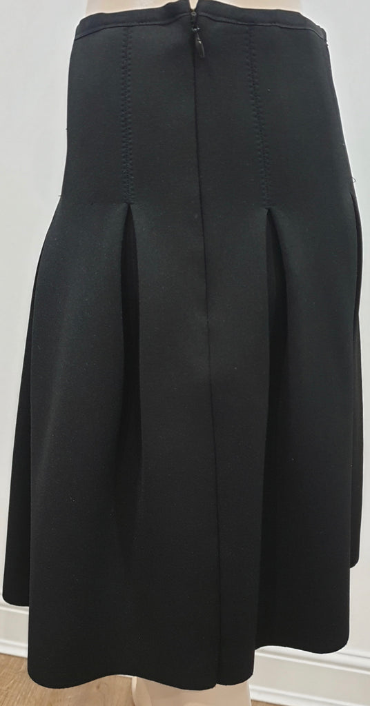 T ALEXANDER WANG Women's Black Neoprene Box Pleated Short Length Mini Skirt L
