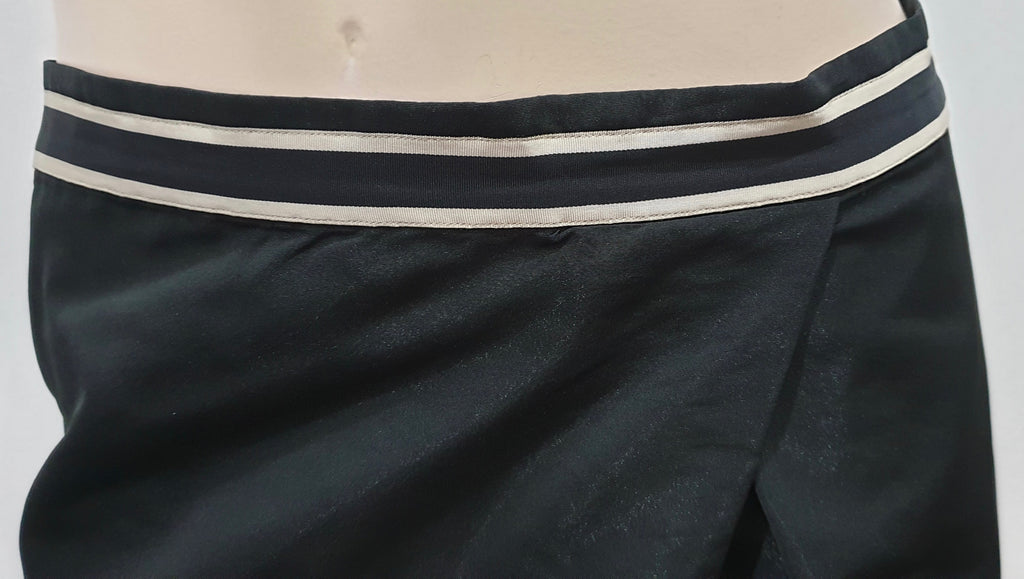 JIGSAW Women's Black Sheen Pleated Front Short Length Pencil Skirt UK 12 US8