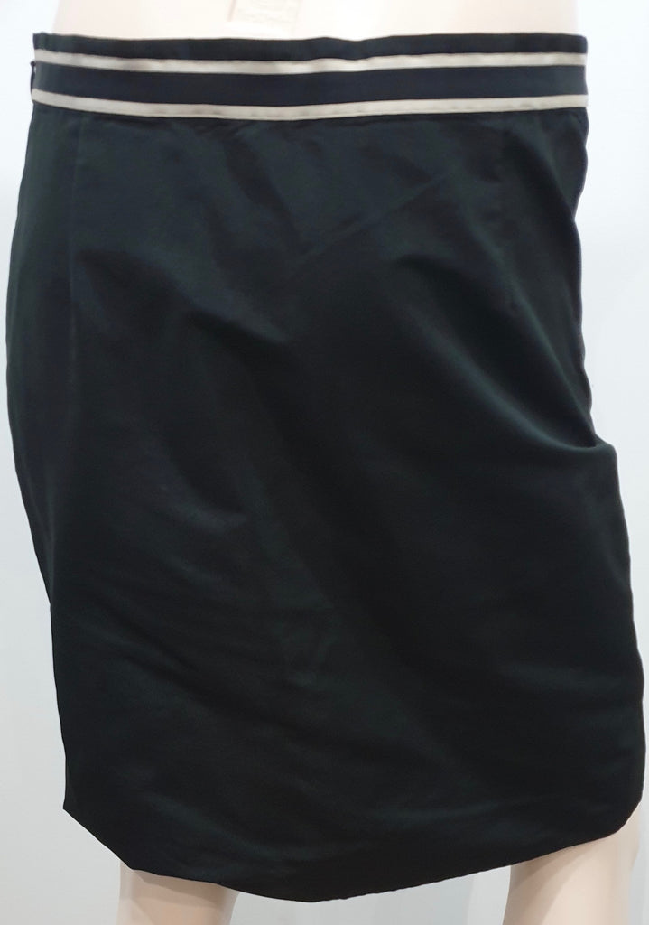 JIGSAW Women's Black Sheen Pleated Front Short Length Pencil Skirt UK 12 US8