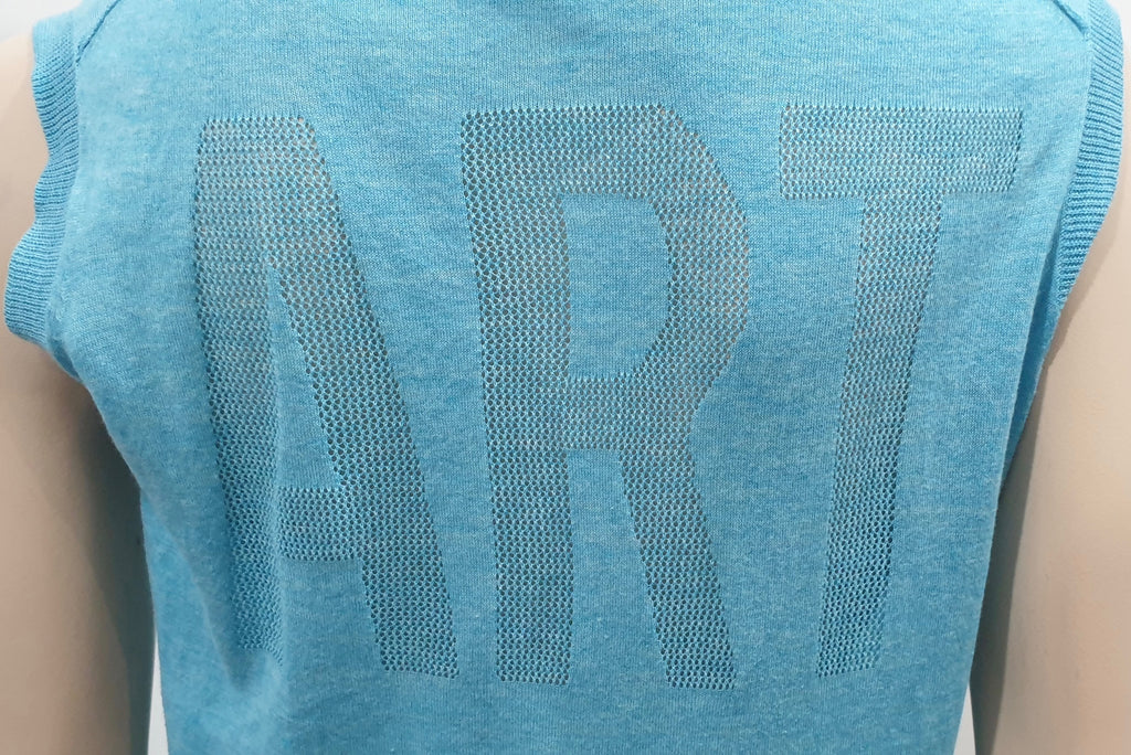 ZADIG & VOLTAIRE Turquoise Aqua Cotton ART Sleeveless T-Shirt Tank Vest Top
