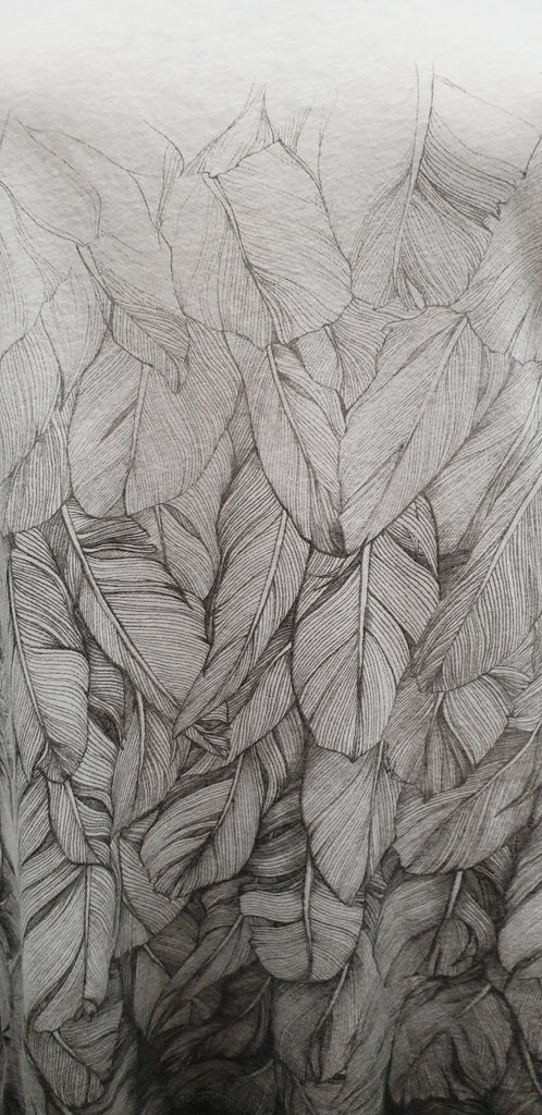 STELLA MCCARTNEY White & Grey Floral Leaf Print T-Shirt Tee Top 44 UK14