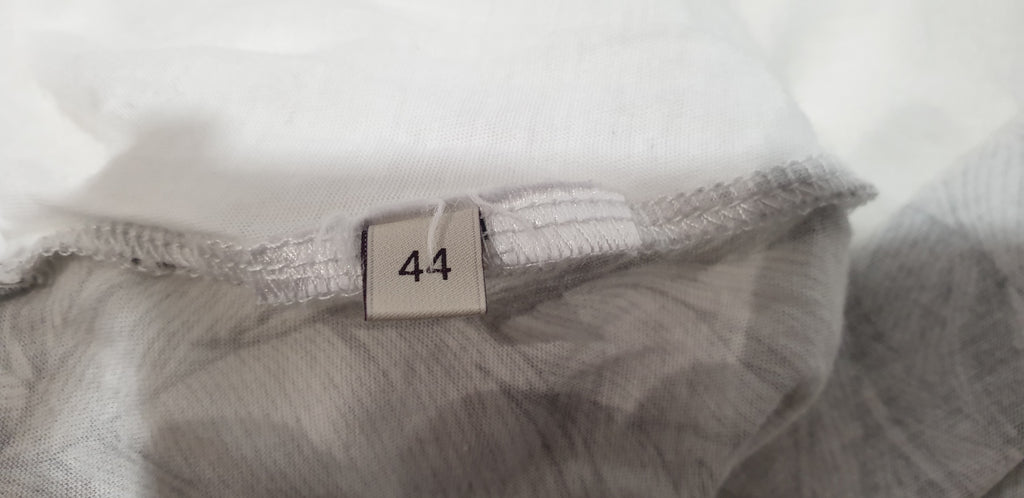 STELLA MCCARTNEY White & Grey Floral Leaf Print T-Shirt Tee Top 44 UK14