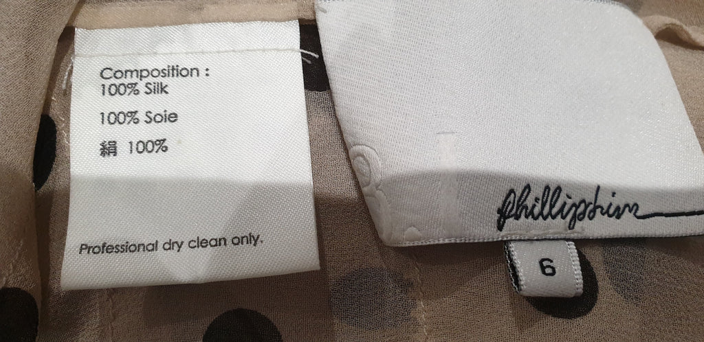 3.1 PHILLIP LIM Blush Sheer Silk Chiffon Polka Dot Sleeveless Tiered Ruffle Top