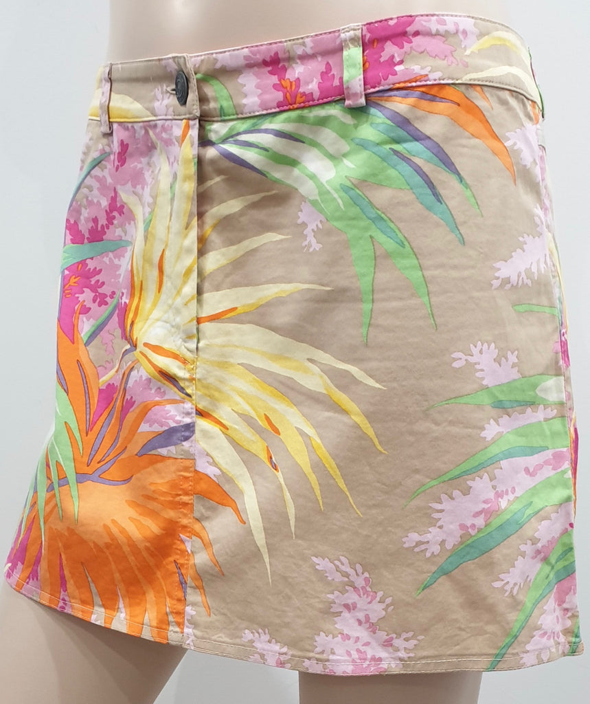 ETRO MILANO Multi Colour Cotton Blend Bold Floral Print Short Mini Skirt 44 UK12