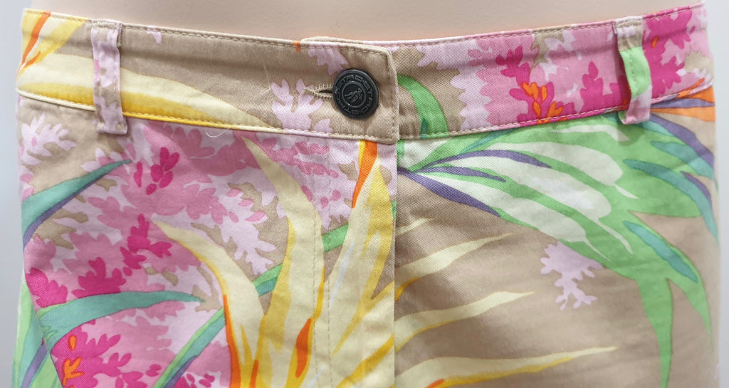 ETRO MILANO Multi Colour Cotton Blend Bold Floral Print Short Mini Skirt 44 UK12