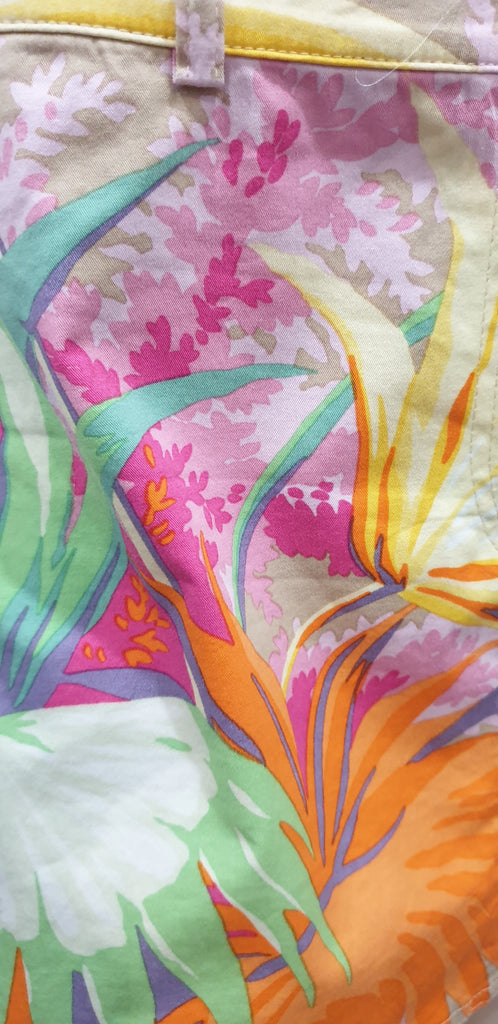 ETRO MILANO Multi Colour Cotton Blend Bold Floral Print Short Mini Skirt 44 UK12
