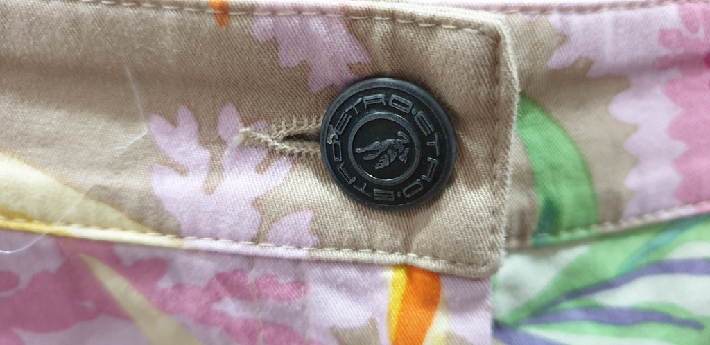 ETRO MILANO Multi Colour Cotton Blend Bold Floral Print Short Mini Skirt 44 UK12