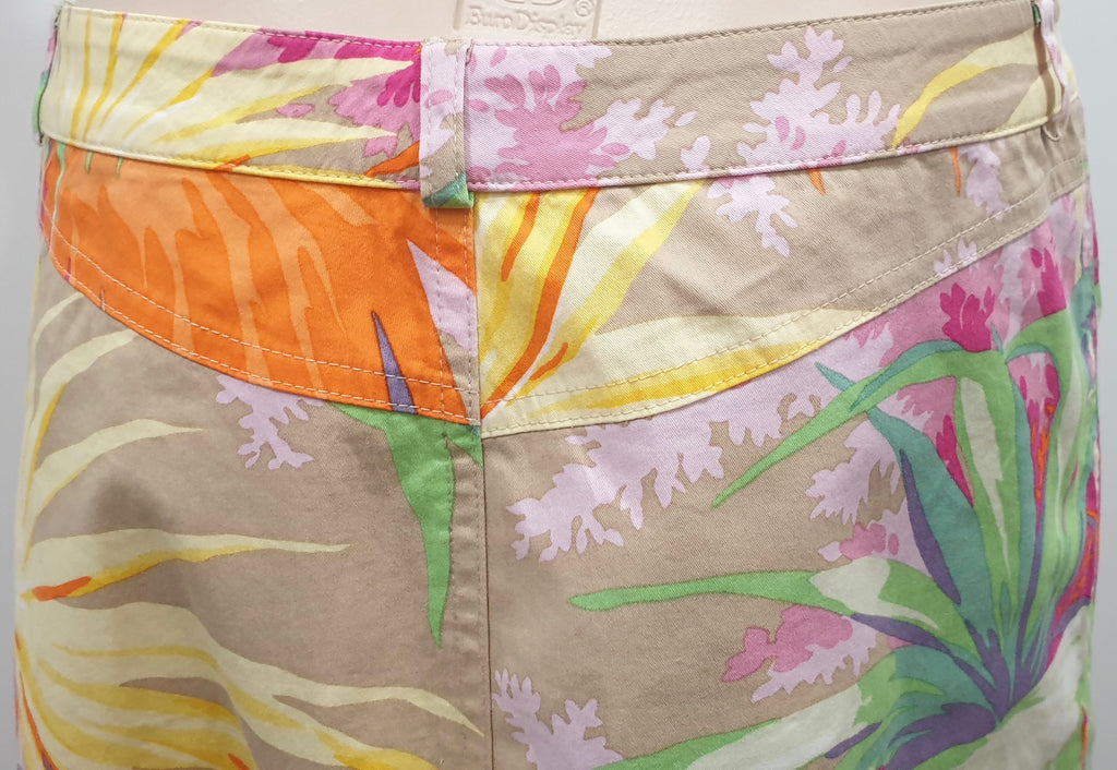 ETRO MILANO Multi Colour Cotton Blend Bold Floral Print Short Mini Skirt 44 UK12