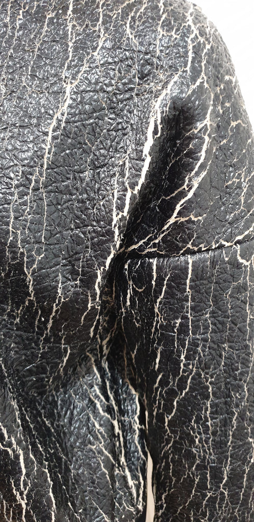 3.1 PHILLIP LIM Black White Crackled Metallic Fleece Lined Sweater Sweatshirt M