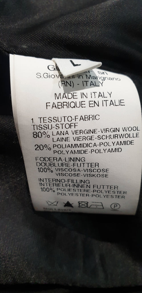 MARITHE FRANCOIS GIRBAUR DE JEAN Black Wool Large Collar Pleated Jacket Coat L