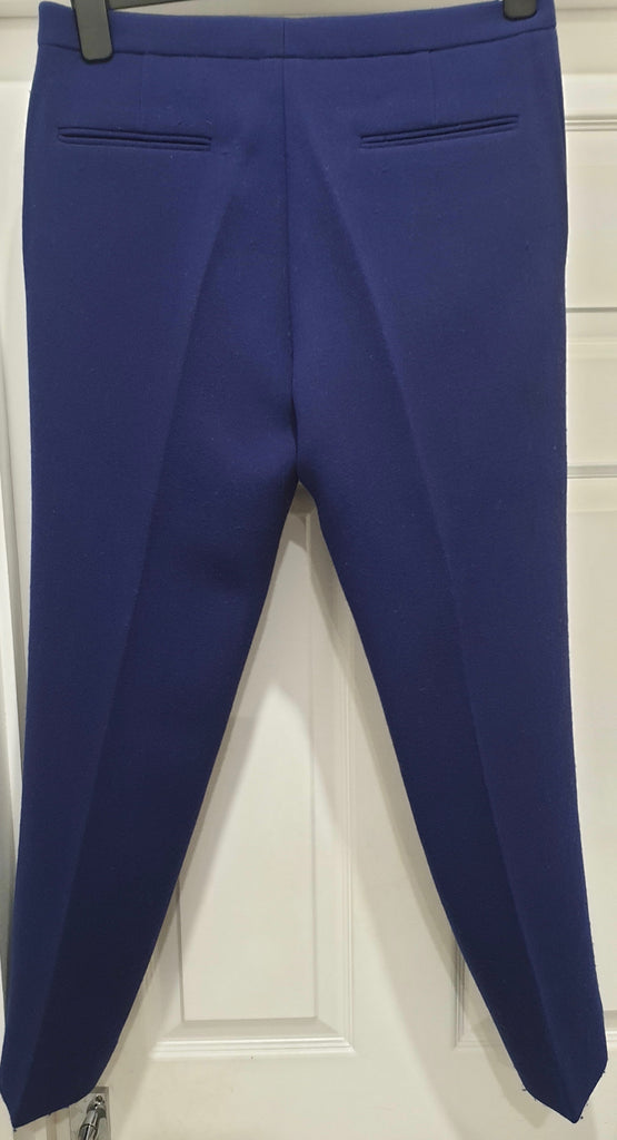 MARNI Royal Blue Virgin Wool Lined Formal Tapered Crop Leg Trousers Pants 42 /10