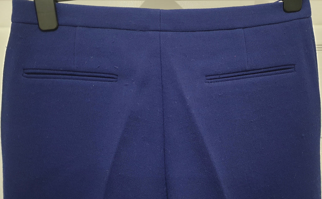MARNI Royal Blue Virgin Wool Lined Formal Tapered Crop Leg Trousers Pants 42 /10