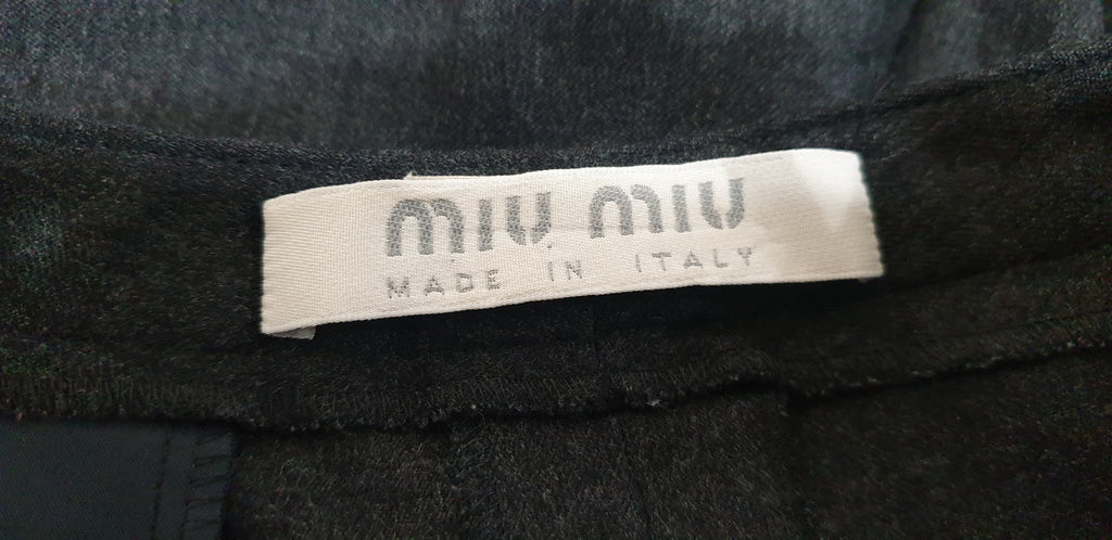MIU MIU Women's Virgin Wool Formal Slim Tapered Leg Trousers Pants 44 UK12