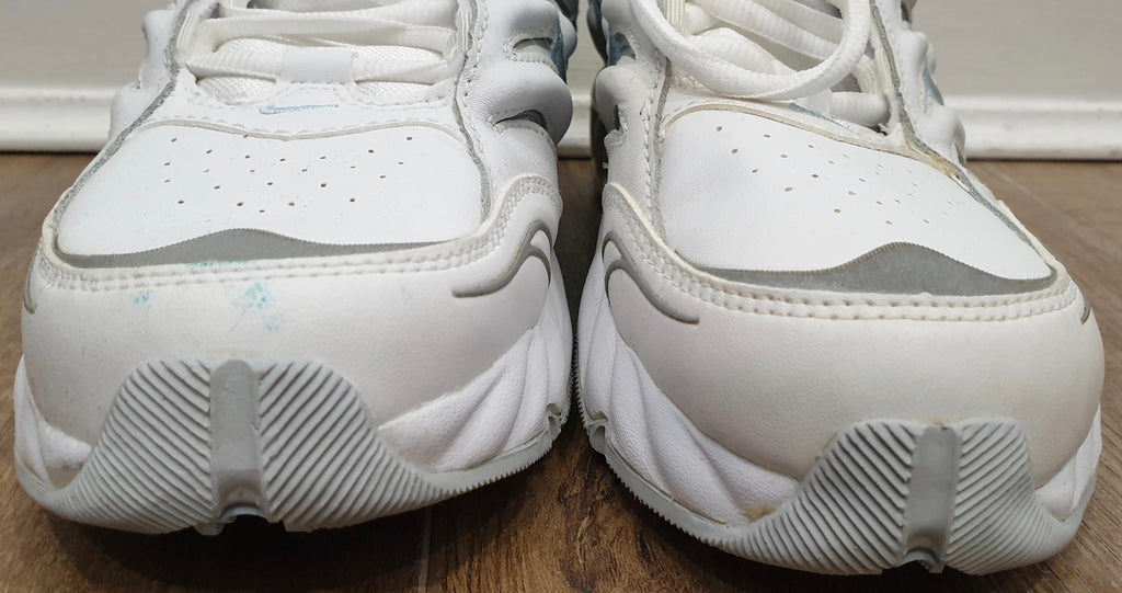 NIKE MAX AIR Women's White Blue Grey Leather & Fabric Sneakers Trainers 39 UK5.5