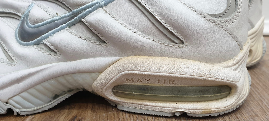 NIKE MAX AIR Women's White Blue Grey Leather & Fabric Sneakers Trainers 39 UK5.5