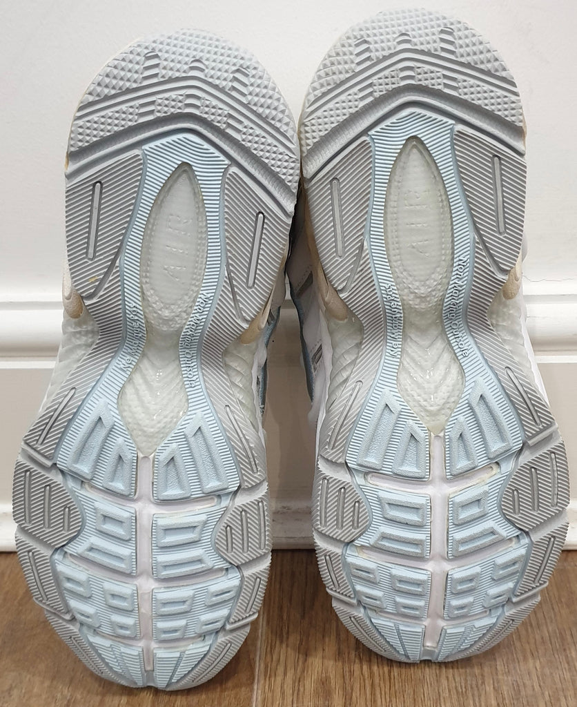 NIKE MAX AIR Women's White Blue Grey Leather & Fabric Sneakers Trainers 39 UK5.5
