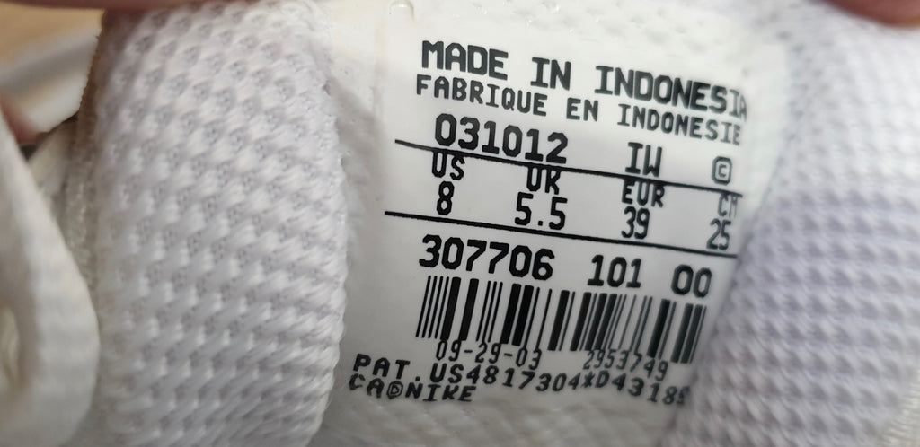 NIKE MAX AIR Women's White Blue Grey Leather & Fabric Sneakers Trainers 39 UK5.5