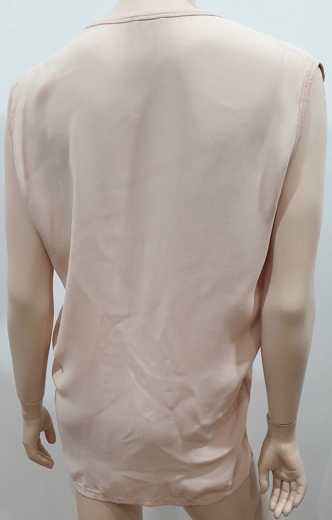 TOMAS MAIER Pale Pink Cotton Blend Round Neck Sleeveless Cami Vest Top M
