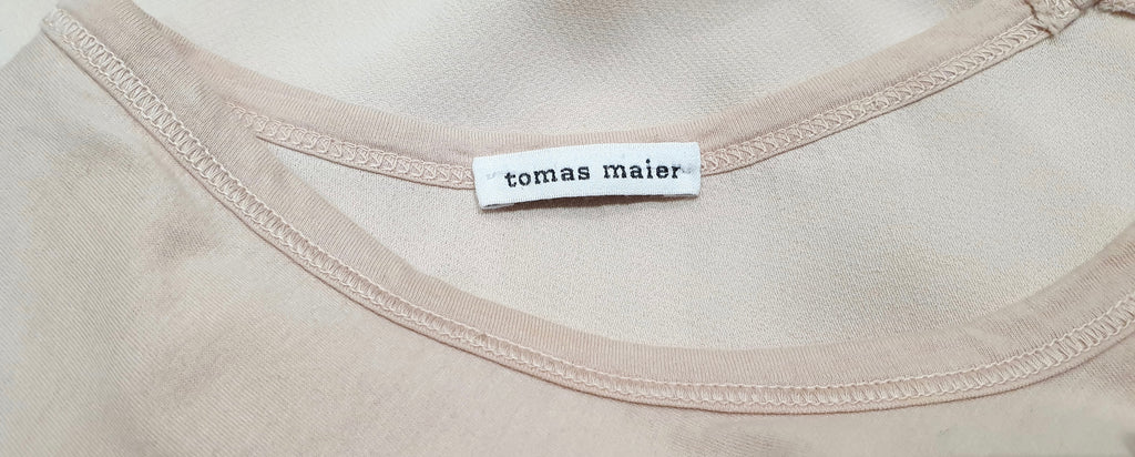 TOMAS MAIER Pale Pink Cotton Blend Round Neck Sleeveless Cami Vest Top M