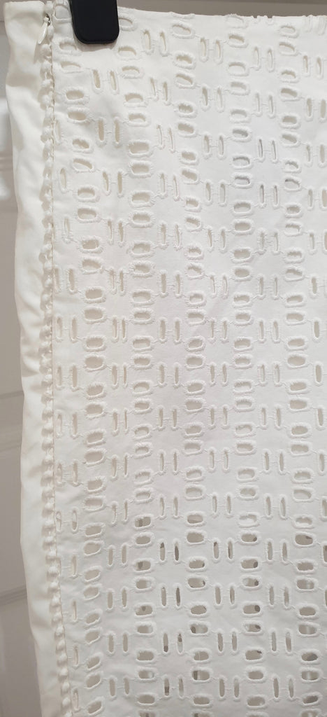 SEE BY CHLOE White Cotton Perforated Embroidered Partial Lined Shorts UK12