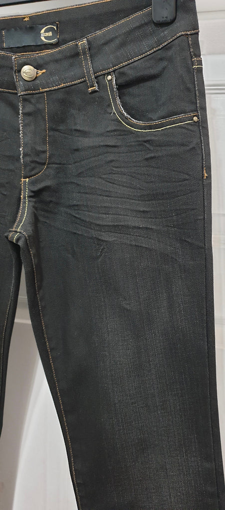 JUST CAVALLI Blue Cotton Blend Flare Bootcut Branded Denim Jeans Pants 28/42