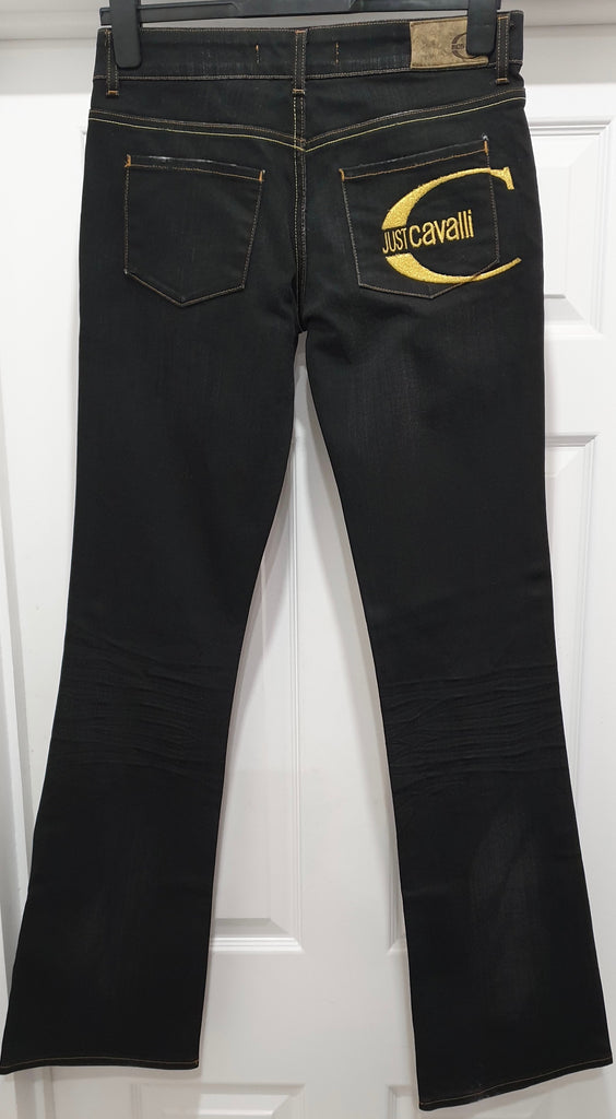 JUST CAVALLI Blue Cotton Blend Flare Bootcut Branded Denim Jeans Pants 28/42