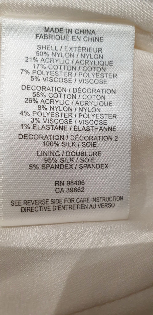 THEYSKENS THEORY Cream & Silver Textured Fabric Short Length Mini Dress 4 UK8