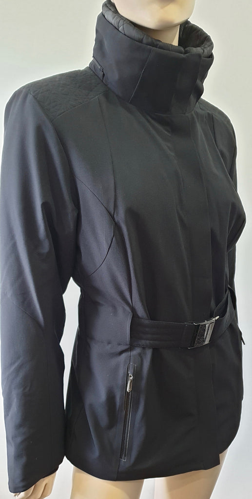 SPYDER Black Funnel Neck Belted Padded Winter Outdoor Lined Jacket US10 UK12