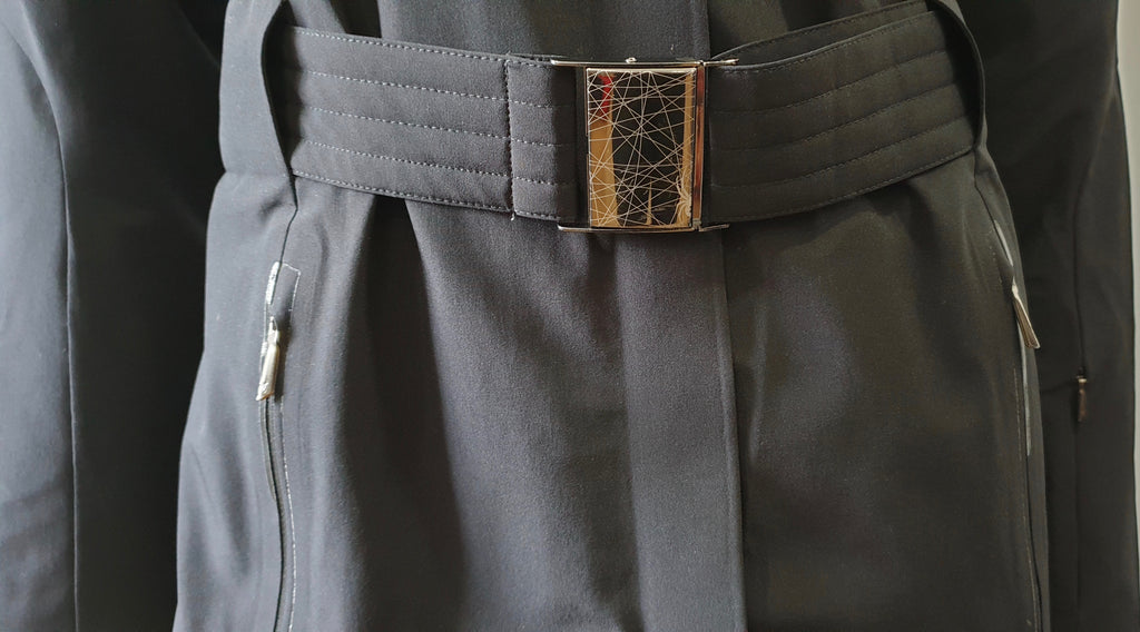 SPYDER Black Funnel Neck Belted Padded Winter Outdoor Lined Jacket US10 UK12