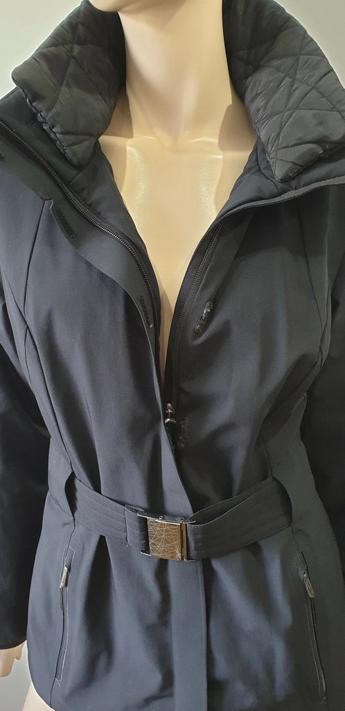 SPYDER Black Funnel Neck Belted Padded Winter Outdoor Lined Jacket US10 UK12