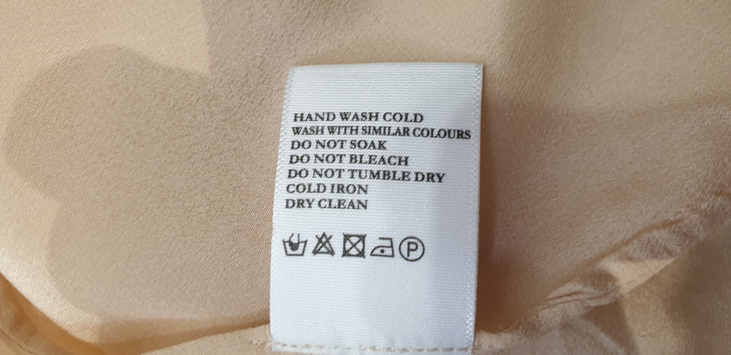 CUSTOMMADE Pale Peach Pink Silk Collared Long Sleeve Blouse Shirt Top 38; UK10