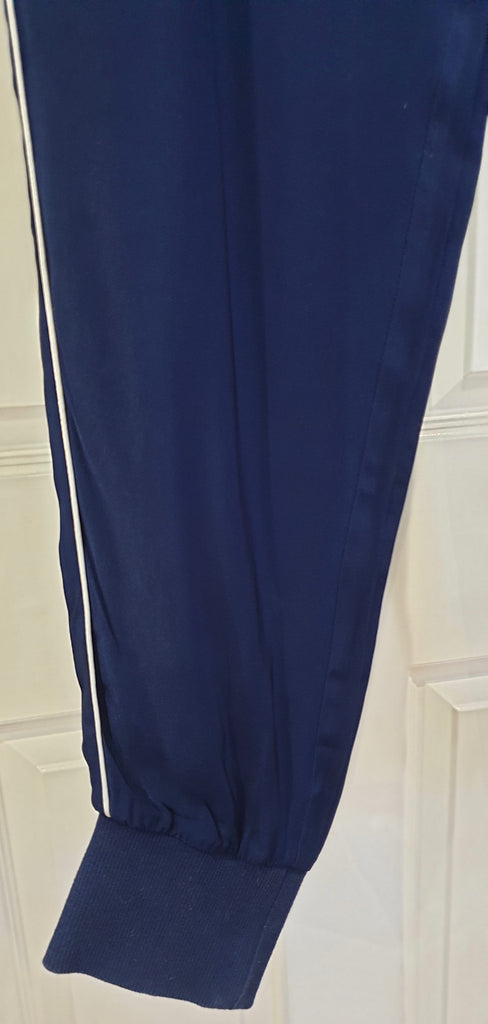 TWINSET MILANO Royal Blue Elastic Hemline Crop Capri Trousers Pants IT42 UK10